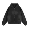 Sudadera con capucha pesada de marca europea y americana de moda para otoño e invierno, unisex, corte holgado, hombros caídos, lavada y desgastada, sudadera con capucha de color liso