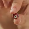 Joyería de cerámica Jingdezhen larga roja concubina imperial cuentas redondas agujero grande cuentas sueltas diy estudiantes niños bolsa de material hecho a mano