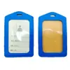 Portatarjetas de Cuero Grueso Transparente de Doble Cara en Stock para Tarjeta de Identificación de Empleado Titular de Tarjeta de Acceso Marca de Fábrica Portatarjetas de Cuero Venta al por Mayor