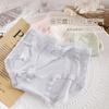 Ropa interior de encaje y malla para mujer suave glutinosa sin costuras jacquard lunares transpirable entrepierna de algodón cintura media-alta calzones de lujo ligero para mujer