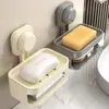 Nuevo soporte para jabón de ventosa, caja de jabón de pared, estante de almacenamiento sin taladro, estante de jabón de doble capa para baño y inodoro