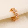 Brincos de zircônia japonesa e coreana, design banhado a ouro e cobre europeu e americano, clipe de orelha multicamadas, temperamento de nicho de vento frio