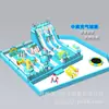 Castillo Inflable Grande para Exteriores, Circuito de Obstáculos Terrestre, Tobogán con Piscina de Pelotas para Niños, Cama Elástica y Escalada para Exteriores