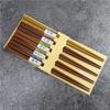 Pauzinhos de madeira originais Ishida Nanguo Five, antiderrapantes, de 5 pol., não laqueados