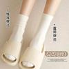 Calcetines blancos apilados para niños, calcetines de longitud media de algodón puro, calcetines sin hueso de moda para primavera y otoño, medias Yuezi negras para otoño e invierno.