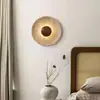 Arandela amarela de travertino estilo medieval, redonda, para sala de estar, casa de hóspedes, restaurante, quarto vintage, cabeceira, caixa de escada, iluminação de parede de fundo