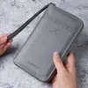 Novo Porta-Passaporte, Organizador de Passagens Aéreas, Bolsa para Documentos, Carteira Longa com Zíper, Bolsa de Viagem Multifuncional para Passaporte, Em Estoque Venda por Atacado