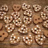 Botones de Resina de Lunares Marrón Caqui con Forma de Corazón para Ropa de Bebé Hecha a Mano para Niños Botones BJD Botones Decorativos de Corazón para Camisa