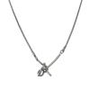 Bolo Street Punk Collar de Lujo Ligero Nudo de Una Palabra Simple Cadena para Suéter de Gama Alta para Mujer Moda Masculina
