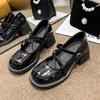 Más fáciles de combinar Estilo Japonés Estilo Preppy Retro Zapatos Pequeños de Cuero para Mujer Verano 2025 Nuevos Punta Redonda Tacón Grueso Zapatos Mary Jane