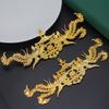 Aleación Color de Electforesis Conservador DIY Accesorios Estilo Antiguo Pinza para el Cabello Doble Fénix Corona de Fénix Estilo Chino Nuevo Accesorios Hanfu Cheongsam