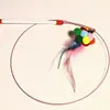 Varilla para gato de alambre de acero flor vara larga pluma con campana varita de hada juguete para gato auto-diversión interactividad juguete para gato