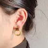 Brincos de Argola Dourados Simples e Estilosos Europeus e Americanos para Mulheres Agulha de Prata S925 Argolas de Múltiplas Camadas Brincos de Moda de Alta Qualidade Atacado