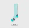 Calcetines de compresión para piernas adelgazantes con base de toalla para primavera y verano, bloques de color, letras, calcetines blancos para pantorrilla, ligeros, transpirables, calcetines para deportes al aire libre