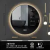 Espejo de Baño Gris Pistola con Iluminación LED, Inteligente, Sin Taladro, Redondo, Antivaho para Hotel, Pantalla Táctil, Montado en Pared para Baño