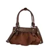 Bolso de Mano Retro de Ante y Felpa Transfronterizo para Mujer 2026 Nuevo Bolso Nube Plegado con Lazo Bolso de Hombro Cruzado