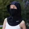 Máscara femenina de verano de seda de hielo con visera sombrero de sol transpirable protección UV cubierta Cara completa Kini verano