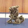 Latão Kirin Voador Yuanbao Kirin Par de Decoração Vintage para Casa Escritório Mesa de Trabalho Animal de Estimação para Chá Artesanato Enfeites