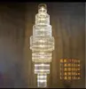 Lámpara de araña de barra de hielo de cristal acrílico multicapa para boda, lámpara colgante de techo para hotel, decoración de escenario, accesorios de guía de ruta