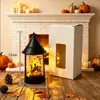 Lámpara de calabaza portátil de Halloween, lámpara de vela electrónica LED, accesorios de decoración para fiestas, lámpara de ambiente, adornos, suministro al por mayor