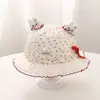Chapéu de Balde Fino e Fofo de Coelho para Meninas Jovens (Primavera e Verão), Chapéu Floral com Proteção Solar para Bebês