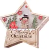Estrella de Madera LED Navideña Muñeco de Nieve Navideño Decoración del Hogar Manualidad Decoración del Hogar