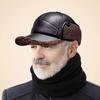 Gorra Plana Caliente Forrada de Lana Gorra con Protección para las Orejas Engrosada Gorra Casual para Abuelo Cabeza Vieja Gorra de Papá a Prueba de Frío de Invierno para Personas de Mediana Edad y Mayores