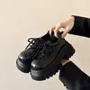 Mocasines de Plataforma para Mujeres Petites, Nuevo Estilo Primavera y Otoño 2026, Estilo Británico, Zapatos de Salón Adelgazantes, Zapatos de Cuero a la Moda con Punta Ancha