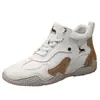 Zapatos de caña alta Gorilla para mujer 2026 Nuevos de invierno Piel genuina Zapatos blancos con forro polar Zapatos de algodón cálidos Botines casuales deportivos para mujer