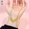 Loja de Ouro Mesmo Estilo Areia Dourada Gelo Triturado Cintilante Coração Pequena Barra de Ouro Colar Estilo Popular Feminino Fique Rico Logo Corrente da Clavícula Atacado