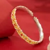 Pulseira de Prata Esterlina S9999 com Flores de Esmalte Dourado para Mulheres, Pulseira de Prata Pura, Estilo Antigo, Nova Chinoiserie, Presente para Amante