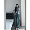 Chaqueta suéter corta gris para mujer, nuevo estilo otoño e invierno 2023, holgada, gruesa, cárdigan con cremallera, top de punto de manga larga