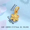 Prata Pura 999 Banhado a Ouro Cuia Trevo de Quatro Folhas Borboleta Coroa Flor Pequeno Pingente Pulseira Colar DIY Acessórios de Prata Feitos à Mão