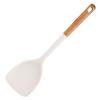 Conjunto de utensílios de cozinha de silicone estilo nórdico simples, 12 peças, cabo de madeira, raspador de silicone branco, pá, colher resistente a altas temperaturas