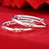 Pulseira de Prata para Bebê Infantil S999 Prata Esterlina Dragão Cobra Pulseira para Bebê Masculino e Feminino Lua Cheia Presente de Um Ano Joias de Prata