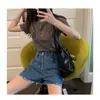 Em EstoqueVC Simples Bom Caimento Valorizam Shorts Jeans Feminino Verão Nova Chegada Desfiados Perna Larga Hot Pants