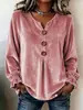 Ropa de Mujer Europea y Americana 2026 Transfronteriza Amazon Sitio Independiente Nueva Camisa Top de Terciopelo de Manga Larga Moda Cuello en V Abotonada