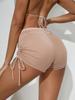 507# Nuevo Transfronterizo Europeo y Americano Malla Transparente Cintura Alta Elástico Casual Shorts Shorts Deportivos Bikini de Mujer
