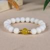 Pulsera de Cuentas Redondas de Raíz de Bodhi de Jade Blanco DIY Accesorios de Cuentas para Hombre y Mujer Pareja Wen Play Joyería de Cuentas de Buda Torciendo el Dedo Rosario Suave