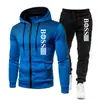 Ropa Deportiva con Capucha y Cremallera para Hombre, Traje de Sudoración Casual de Marca Tendencia con Estampado, Nuevo para Otoño e Invierno 2025, Transfronterizo