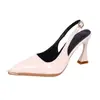 Sandalias Elegantes Estilo Hada de Punta Cerrada 2026 Verano Nuevas de Estilo Francés Tacón Grueso Correa Única Tacones Altos