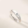 S925 prata esterlina simples japonês e coreano casal anel clássico anel simples zircão par anel personalidade all-Match anel aberto pulseira