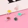 Cuentas Separadoras Cara Sonriente de Plata S925 Accesorios de Pegamento Cuerda de Cuentas Tejida a Mano DIY Pulsera Material de Joyería de Cuentas Sueltas Coloridas