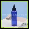 Frasco PET azul de 150ml com bico fino frasco de óleo essencial com bico fino frasco de 150ml com tampa de ponta para líquido de essência frasco de remédio frasco dispensador