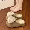 Pantuflas de algodón tipo slip-on, lindas, versátiles y casuales, forradas de felpa, para otoño e invierno, nuevo estilo 2026, zapatos de algodón con suela gruesa estilo Birkenstock para mujer