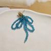 Primavera e verão novo colorido frisado tecido arco flor borla 925 brincos studs todos-combinar orelha jóias feminino acessórios DIY