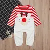 Qué lindo yebaby mono de rayas de alce para primavera y otoño para niñas, traje de escalada, mono para niños
