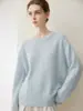 Suéter feminino de cashmere 100% puro cashmere de cabra suéter de gola redonda para mulheres, novo estilo casual solto de outono e inverno malha