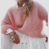 Suéter Imitação de Mohair 2026 para Mulheres, Blusa Tricô Europeia e Americana Outono e Inverno, Suéter da Amazon Casual da Moda, Roupas Femininas Transfronteiriças