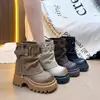 Botines cortos para mujer, botas de moda, nuevo estilo otoño e invierno 2026, botas versátiles de moda con suela gruesa, botines cortos retro